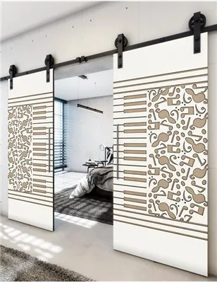 Holzschiebetür Barn-Line - Eiche und Weiss Model 4061