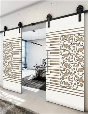 Holzschiebetür Barn-Line - Eiche und Weiss Model 4061