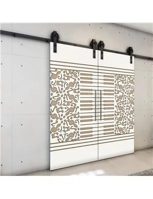 Holzschiebetür Barn-Line - Eiche und Weiss Model 4061-3