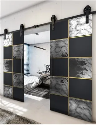 Holzschiebetür Barn-Line - Hell - Dunkel-Mix Model 4029