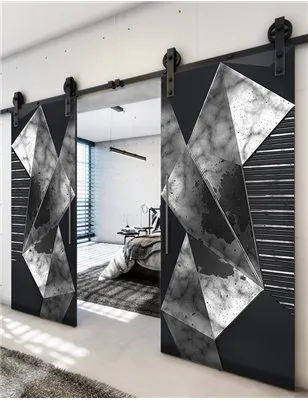 Holzschiebetür Barn-Line - Hell - Dunkel-Mix Model 4033