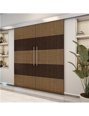Holzschiebetür Eco-Line - Holz-Mix  Model 4066-2