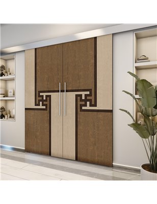 Holzschiebetür Eco-Line - Holz-Mix  Model 4071-2