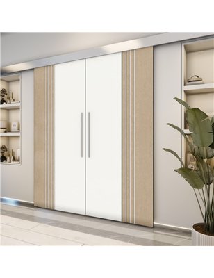 Holzschiebetür Eco-Line - Eiche und Weiss  Model 4028-2