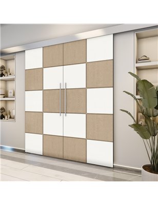 Holzschiebetür Eco-Line - Eiche und Weiss  Model 4029-2