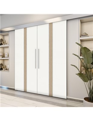 Holzschiebetür Eco-Line - Eiche und Weiss  Model 4030-2