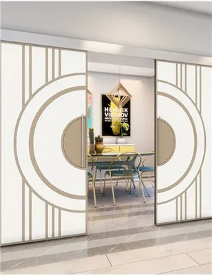 Holzschiebetür Eco-Line - Eiche und Weiss Model 4035