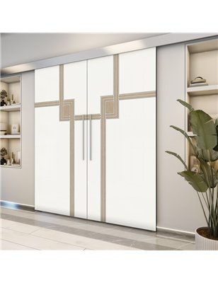 Holzschiebetür Eco-Line - Eiche und Weiss  Model 4059-2