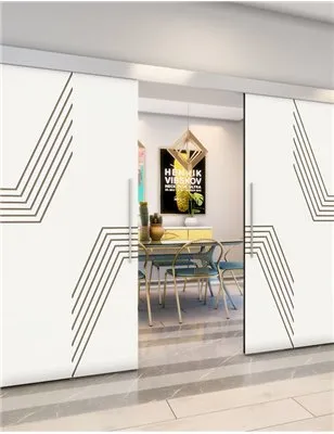 Holzschiebetür Eco-Line - Eiche und Weiss Model 4060