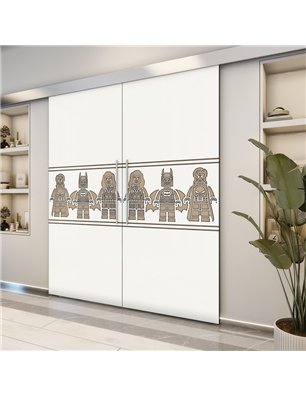Holzschiebetür Eco-Line - Eiche und Weiss  Model 4063-2