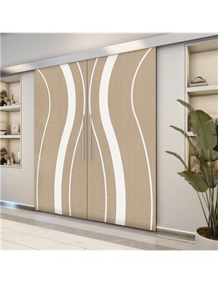 Holzschiebetür Eco-Line - Eiche und Weiss  Model 4064-2