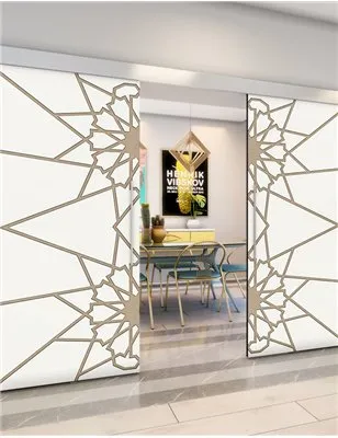 Holzschiebetür Eco-Line - Eiche und Weiss Model 4069