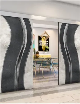 Holzschiebetür Eco-Line - Hell - Dunkel-Mix Model 4064