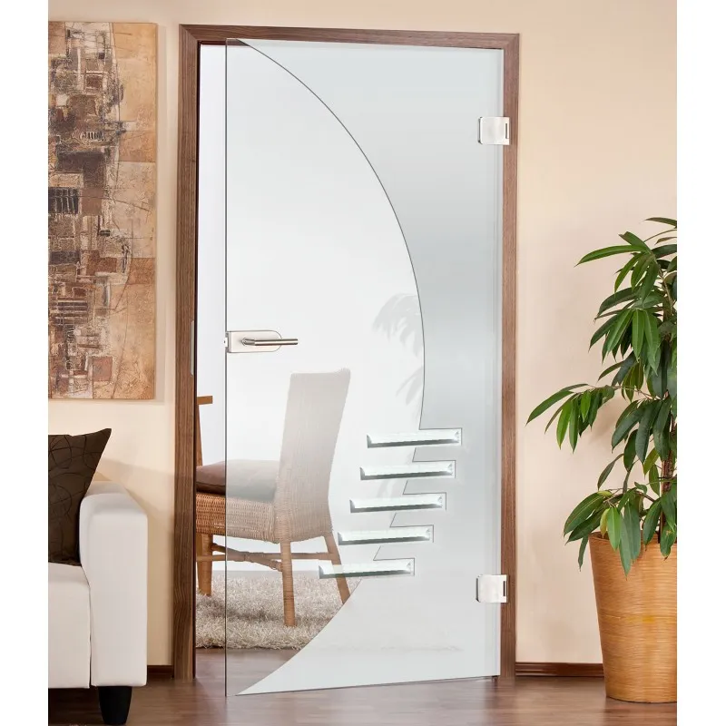 Ganzglastür AMIENS mit Facettensteinen