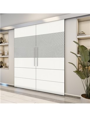 Holzschiebetür Eco-Line - Weiss  Model 4020-2