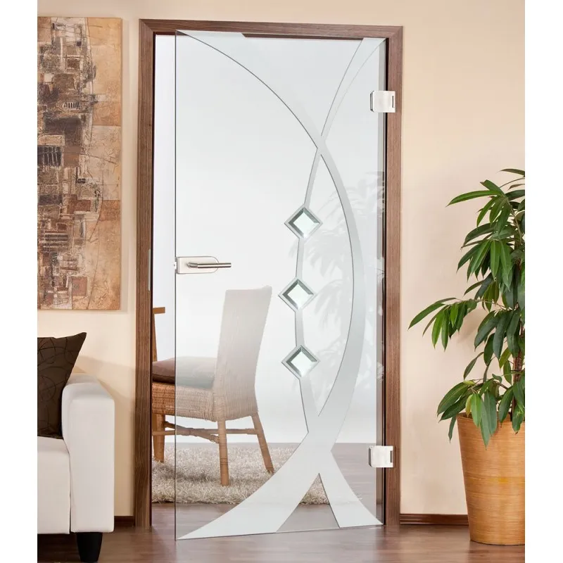 Ganzglastür AVIGNON mit Facettensteinen