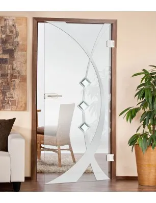 Glastüren - Ganzglastür AVIGNON mit Facettensteinen