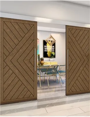 Holzschiebetür Eco-Line - Nussbaum Model 4009