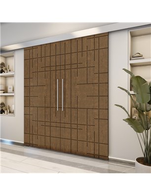 Holzschiebetür Eco-Line - Nussbaum  Model 4087-2
