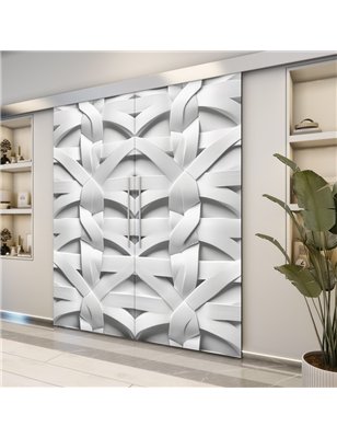 Holzschiebetür Eco-Line - Weiss 3D  Model 4038-2