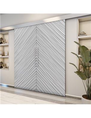 Holzschiebetür Eco-Line - Weiss 3D  Model 4040-2
