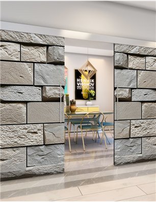 Holzschiebetür Eco-Line - Beton und Stein  Model 4020