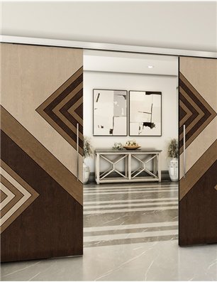 Holzschiebetür Slim-Line - Holz-Mix  Model 4010