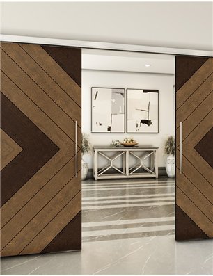 Holzschiebetür Slim-Line - Holz-Mix  Model 4038