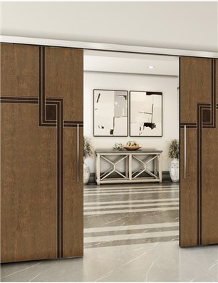 Holzschiebetür Slim-Line - Holz-Mix  Model 4059