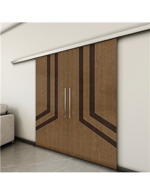 Holzschiebetür Slim-Line - Holz-Mix  Model 4073-3