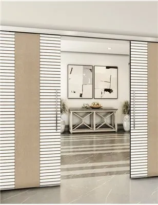 Holzschiebetür Slim-Line - Eiche und Weiss Model 4013