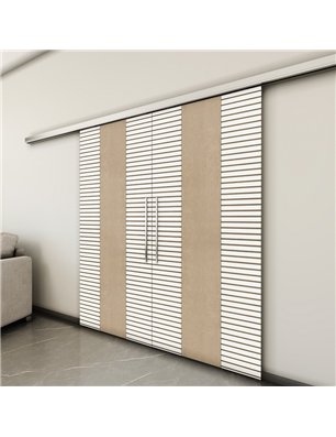 Holzschiebetür Slim-Line - Eiche und Weiss  Model 4013-3