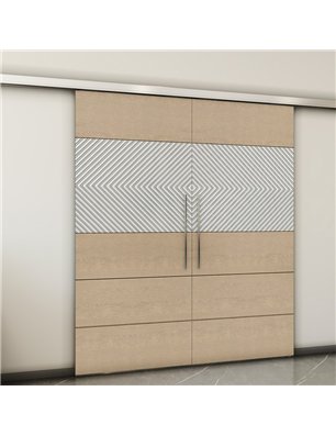 Holzschiebetür Slim-Line - Eiche und Weiss  Model 4020-2