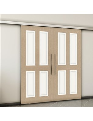 Holzschiebetür Slim-Line - Eiche und Weiss  Model 4022-2
