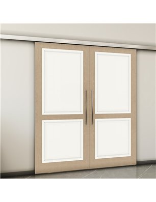 Holzschiebetür Slim-Line - Eiche und Weiss  Model 4023-2