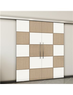 Holzschiebetür Slim-Line - Eiche und Weiss  Model 4029-2