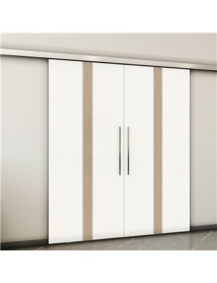 Holzschiebetür Slim-Line - Eiche und Weiss  Model 4030-2