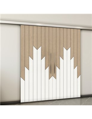 Holzschiebetür Slim-Line - Eiche und Weiss  Model 4039-2