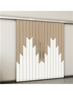Holzschiebetür Slim-Line - Eiche und Weiss  Model 4039-2