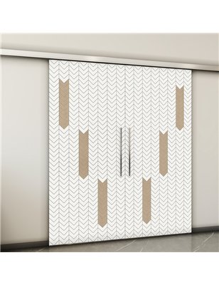Holzschiebetür Slim-Line - Eiche und Weiss  Model 4043-2