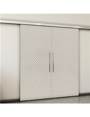 Holzschiebetür Slim-Line - Eiche und Weiss  Model 4047-2