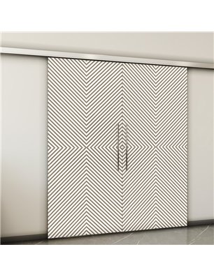 Holzschiebetür Slim-Line - Eiche und Weiss  Model 4047-2
