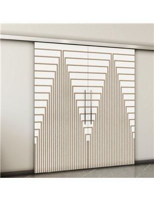 Holzschiebetür Slim-Line - Eiche und Weiss  Model 4053-2