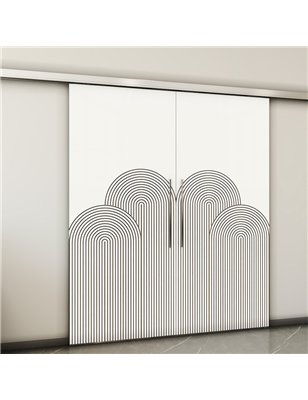Holzschiebetür Slim-Line - Eiche und Weiss  Model 4057-2