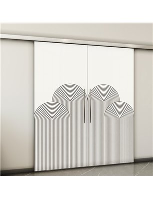 Holzschiebetür Slim-Line - Eiche und Weiss  Model 4057-2