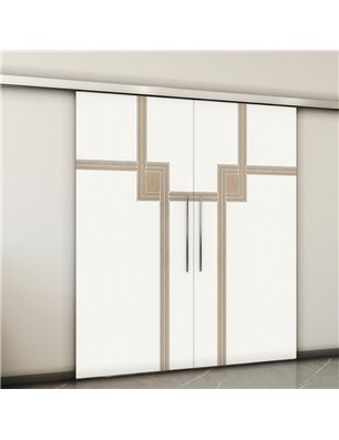 Holzschiebetür Slim-Line - Eiche und Weiss  Model 4059-2