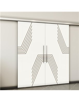 Holzschiebetür Slim-Line - Eiche und Weiss  Model 4060-2