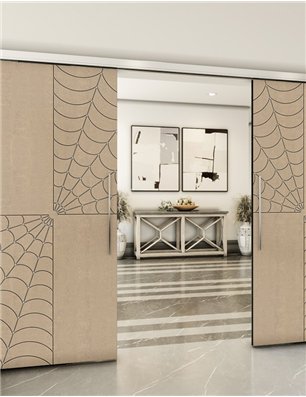 Holzschiebetür Slim-Line - Eiche und Weiss  Model 4076