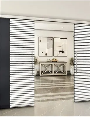 Holzschiebetür Slim-Line - Hell - Dunkel-Mix Model 4012