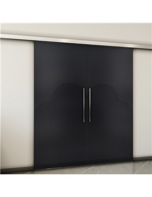 Holzschiebetür Slim-Line - Schwarz  Model 4057-2